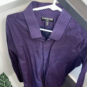Express Men's Purple and Pink Shirt